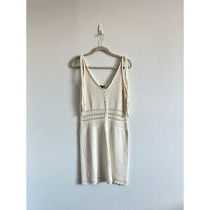 Wild Fable Cream Sleeveless V-Neck Crochet Dress XXL Boho-Chic Summer Effortless